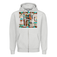 Dove Grey love camp Zipper Hoodie - JahusDesignShop