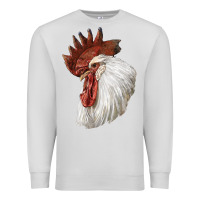 Dove Grey Leghorn Rooster Head Premium Sweatshirt - LillyAllenDesigns