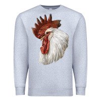Heather Grey Leghorn Rooster Head Premium Sweatshirt - LillyAllenDesigns