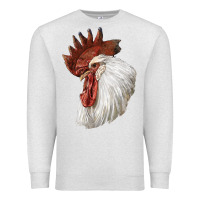 Oatmeal Heather Leghorn Rooster Head Premium Sweatshirt - LillyAllenDesigns
