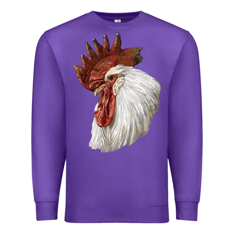 Leghorn Rooster Head Premium Sweatshirt by LillyAllenDesigns | Teevron