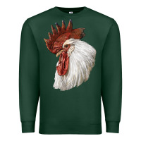 Sports Green Leghorn Rooster Head Premium Sweatshirt - LillyAllenDesigns