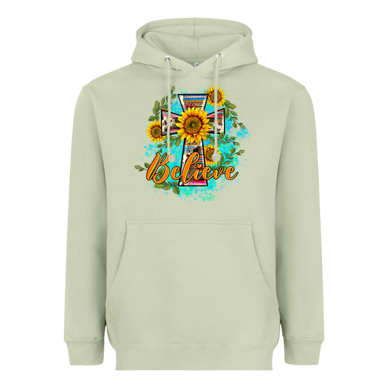 Western Belive Sunflowers Cross Heavyweight Hoodie by BarkalooDesign | Teevron