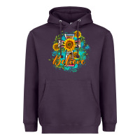 Plum western belive sunflowers cross Heavyweight Hoodie - BarkalooDesign
