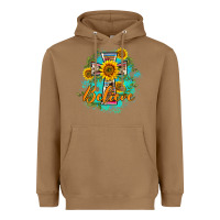 Toasted Coconut western belive sunflowers cross Heavyweight Hoodie - BarkalooDesign