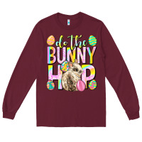 Burgundy Do the bunny hop Easter Day Long Sleeve Tee - Neo Western