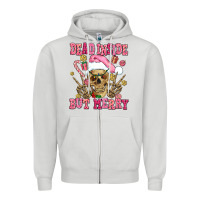 Dove Grey dead inside but merry  pink christmas skeleton Zipper Hoodie - AdoDesignShop