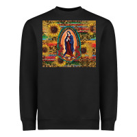 Black sunflower serape lady of guadalupe Heavyweight Sweatshirt - RanaPortraitStore