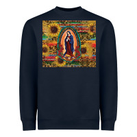 Navy sunflower serape lady of guadalupe Heavyweight Sweatshirt - RanaPortraitStore