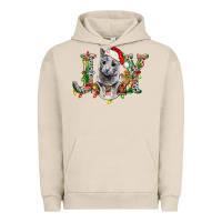 Pigment French Oak Russian Blue Cat Joy Urban Hoodie - LillyAllenDesigns