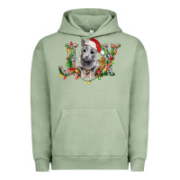 Pigment Oil Green Russian Blue Cat Joy Urban Hoodie - LillyAllenDesigns