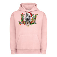Pigment Salmon Russian Blue Cat Joy Urban Hoodie - LillyAllenDesigns
