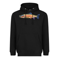 Black Rainbow Trout Heavyweight Hoodie - LillyAllenDesigns