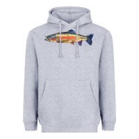 Heather Grey Rainbow Trout Heavyweight Hoodie - LillyAllenDesigns