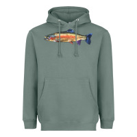 Sage Rainbow Trout Heavyweight Hoodie - LillyAllenDesigns