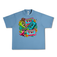 Pebble Blue 90's country cassette tapes Urban Heavy Tee - Zillion Design Studio