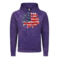 Cloud Purple american flag sunflower Vintage Hoodie - MaliasSmallBusiness