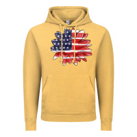 Vintage Mustard american flag sunflower Vintage Hoodie - MaliasSmallBusiness