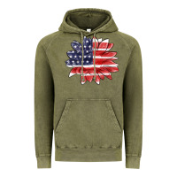 American Flag Sunflower Vintage Hoodie | Teevron