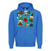 True Royal christmas gnomes and gift box seamless pattern Zipper Hoodie - BundleAndBundleShop