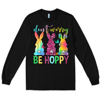 Black Don't worry be hoppy Easter Day Long Sleeve Tee - Neo Western