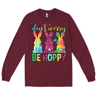 Burgundy Don't worry be hoppy Easter Day Long Sleeve Tee - Neo Western