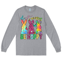Heather Grey Don't worry be hoppy Easter Day Long Sleeve Tee - Neo Western