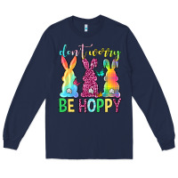 Navy Don't worry be hoppy Easter Day Long Sleeve Tee - Neo Western