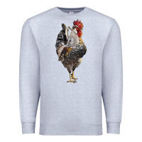 Heather Grey cream legbar rooster Premium Sweatshirt - LillyAllenDesigns