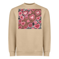 Mushroom valentines day hearts with leopard and cowhide Heavyweight Sweatshirt - RanaPortraitStore