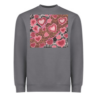 Storm valentines day hearts with leopard and cowhide Heavyweight Sweatshirt - RanaPortraitStore