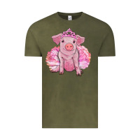 Vintage Olive balerina pig with tutu Vintage Tee - RanaPortraitStore
