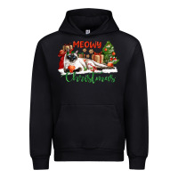 Black siamese cat meowy christmas Urban Hoodie - LillyAllenDesigns