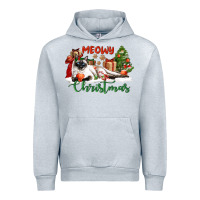 Heather Grey siamese cat meowy christmas Urban Hoodie - LillyAllenDesigns