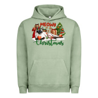 Pigment Oil Green siamese cat meowy christmas Urban Hoodie - LillyAllenDesigns