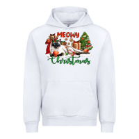 White siamese cat meowy christmas Urban Hoodie - LillyAllenDesigns