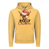 Vintage Mustard mooey christmas Vintage Hoodie - MaliasSmallBusiness