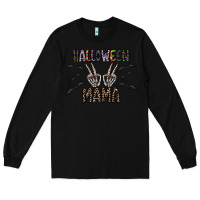 Black halloween mama Long Sleeve Tee - CowhideDigitalArt