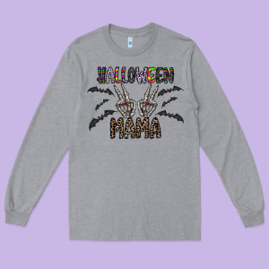Halloween Mama Long Sleeve Tee Designed By Cowhidedigitalart