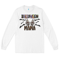 White halloween mama Long Sleeve Tee - CowhideDigitalArt