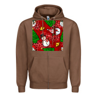 Chestnut christmas snowman and trees seamless pattern Zipper Hoodie - BundleAndBundleShop