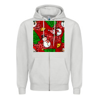 Dove Grey christmas snowman and trees seamless pattern Zipper Hoodie - BundleAndBundleShop
