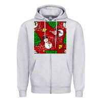 Christmas Snowman And Trees Seamless Pattern Zipper Hoodie | Teevron