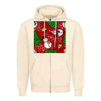 Sandshell christmas snowman and trees seamless pattern Zipper Hoodie - BundleAndBundleShop