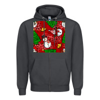 Smoke christmas snowman and trees seamless pattern Zipper Hoodie - BundleAndBundleShop