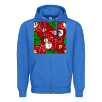 True Royal christmas snowman and trees seamless pattern Zipper Hoodie - BundleAndBundleShop