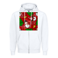 White christmas snowman and trees seamless pattern Zipper Hoodie - BundleAndBundleShop