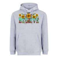 Heather Grey western believe sunflowers flowers Heavyweight Hoodie - BarkalooDesign