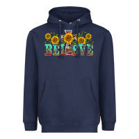 Navy western believe sunflowers flowers Heavyweight Hoodie - BarkalooDesign