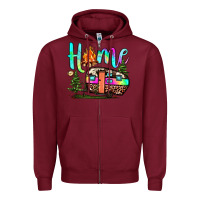Burgundy home camp Zipper Hoodie - JahusDesignShop